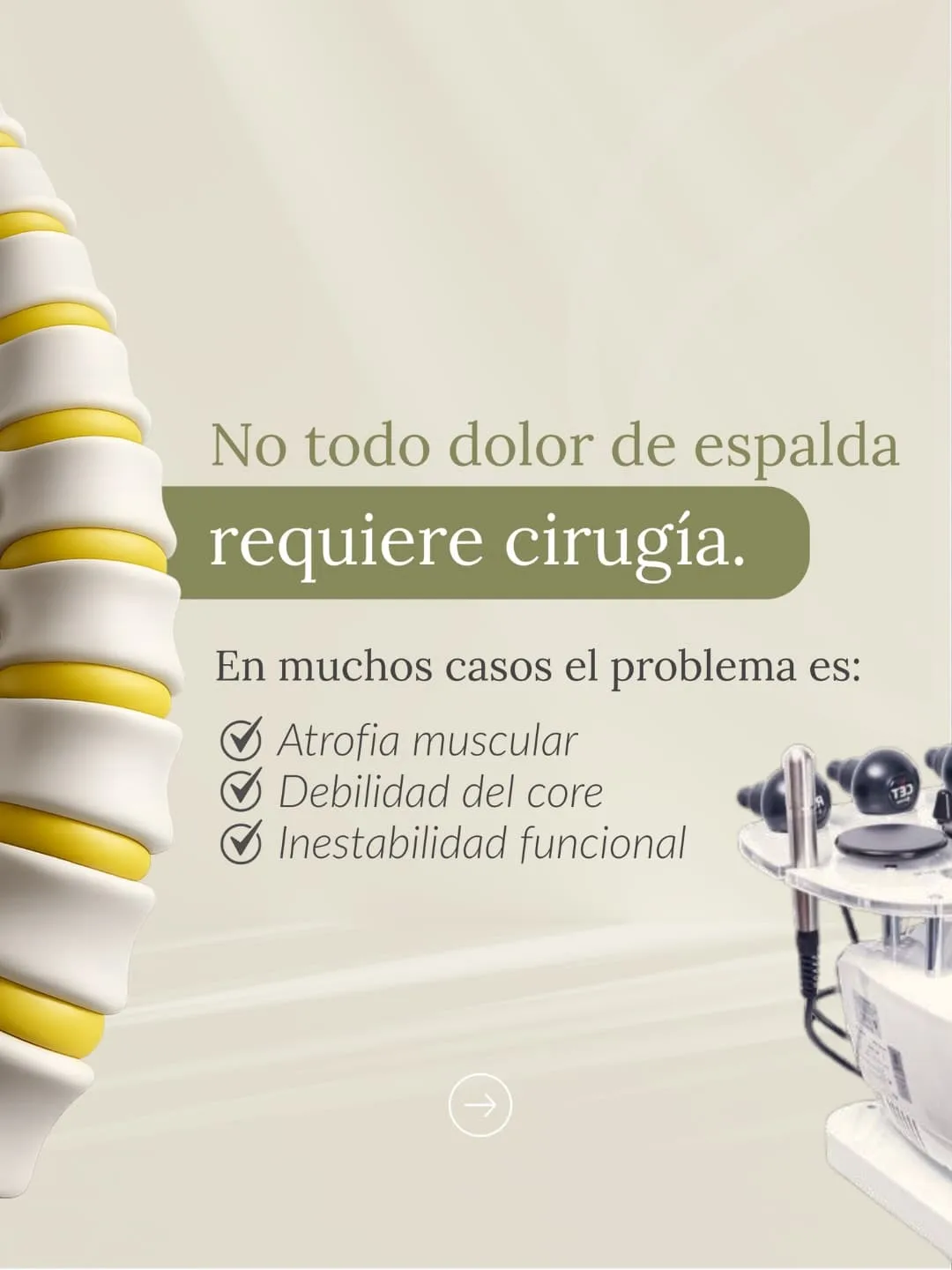 Recuperación funcional después de cirugía de columna con SpineAx Recovery en Bogotá