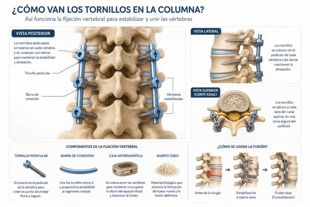 Operacion de columna con tornillos - Spineax