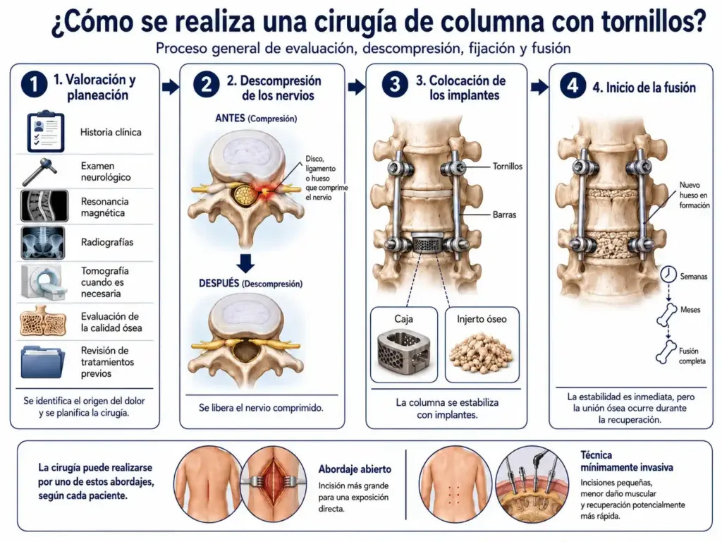 como se realiza una cirugia de columna con tornillos - Spineax