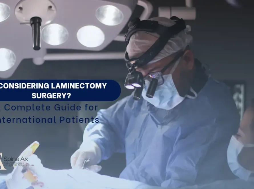 Spine surgeon performing surgery in the operating room, wearing loupes and a headlight