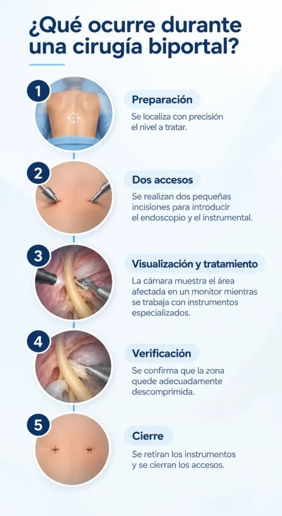 Cirugía endoscópica de columna lumbar Una guía para entender esta técnica - SpineAx - Que ocurre durante una cirugia biportal